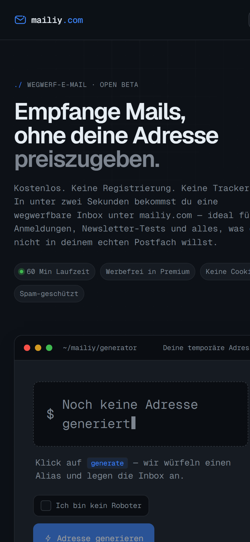 Mailiy – Disposable E-Mail